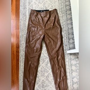 Brown Zara Leather Pants
